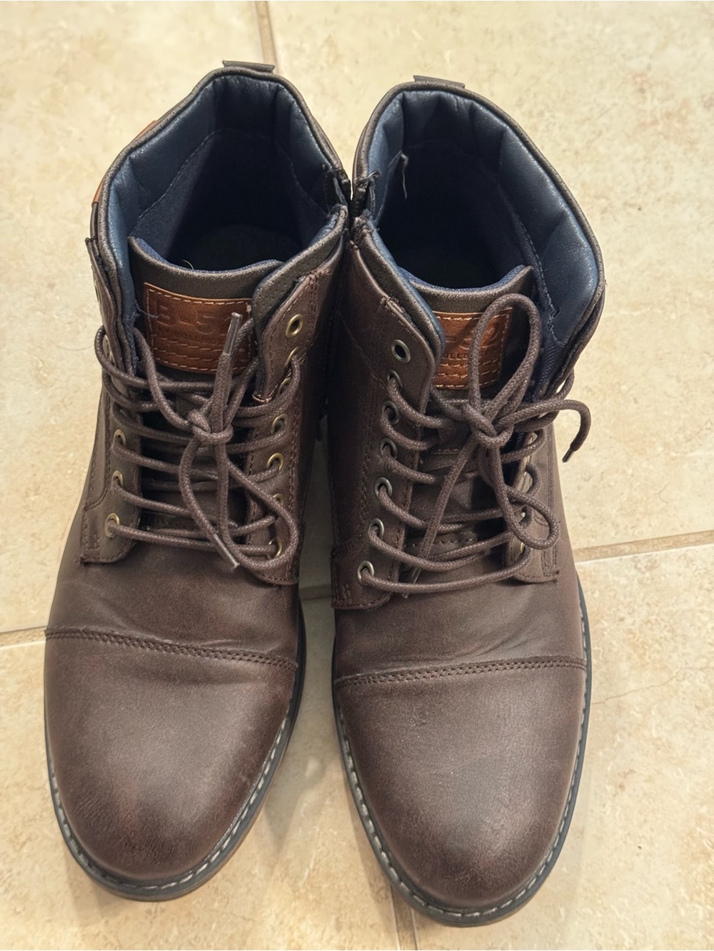 Born Men’s Dark Brown Lace-Up Leather Ankle Boots